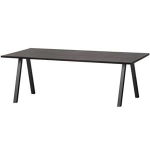 WOOOD Tablo Tafel met 2-stand Poot - Eiken|Metaal - Zwart - 75x220x90