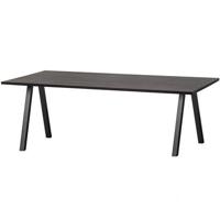 WOOOD Tablo Tafel met 2-stand Poot - Eiken|Metaal - Zwart - 75x220x90