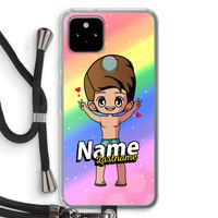 Chibi Maker man: Pixel 5 Transparant Hoesje met koord