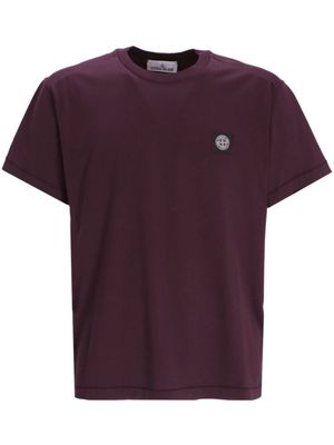 Stone Island t-shirt en coton à motif Compass - Violet