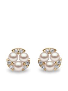 Yoko London puces d'oreilles en or 18ct ornées de perles d'Akoya et diamants