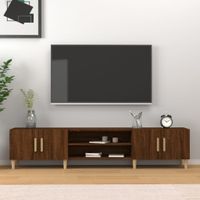 Tv-meubel 180x31,5x40 cm bewerkt hout bruin eikenkleur - thumbnail