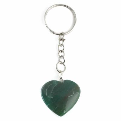 Edelsteen Sleutelhanger Jade Hart (25 mm)