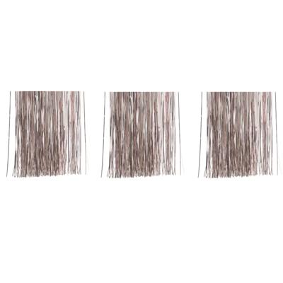 Decoris kerstboom folie slieren - 3x zakjes - tinsel - lichtroze - 50 cm - kerstboomversiering