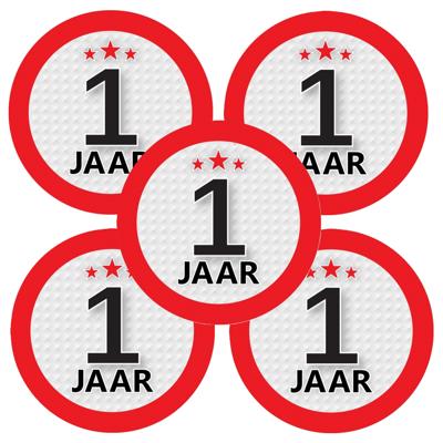 1 jaar leeftijd sticker - 10x - rond - Dia 9 cm - 1 jaar verjaardag - jubileum - leeftijd versiering