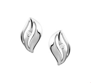TFT Oorknoppen Diamant 0.02 Ct. Witgoud Glanzend 10 mm x 6 mm