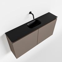 Toiletmeubel Mondiaz Ture | 100 cm | Meubelkleur Smoke | Eden wastafel Urban Midden | Zonder kraangat