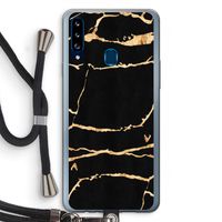 Gouden marmer: Samsung Galaxy A20s Transparant Hoesje met koord