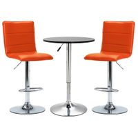 vidaXL 3-delige Barset kunstleer zwart - thumbnail