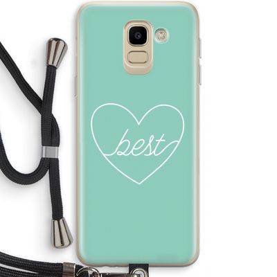 Best heart pastel: Samsung Galaxy J6 (2018) Transparant Hoesje met koord