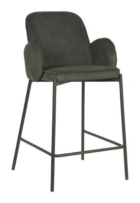 LABEL51 Barkruk 'Jari' Rib, kleur Army Green (zithoogte 65cm)