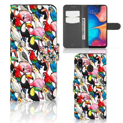 Samsung Galaxy A30 | Telefoonhoesje | Met pasjeshouder | Birds