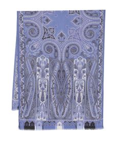 ETRO écharpe en jacquard à imprimé bandana - Bleu