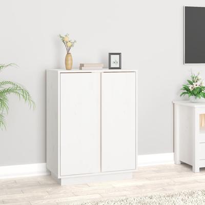 Dressoir 60x35x80 cm massief grenenhout wit