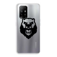 Angry Bear (black): Oppo A95 5G Transparant Hoesje Angry Bear (black): Oppo A95 5G Transparant Hoesje