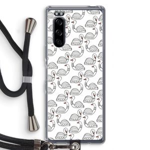 Zwanen: Sony Xperia 5 Transparant Hoesje met koord