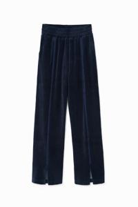 Wijde velours broek - BLUE - XL