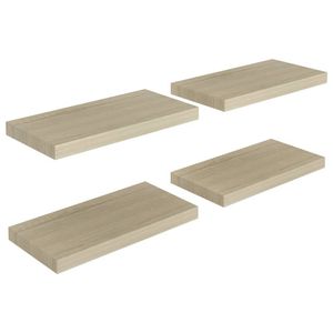 vidaXL Wandschappen zwevend 4 st 50x23x3,8 cm MDF eikenkleurig