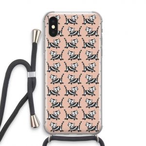 Zwarte poes: iPhone XS Transparant Hoesje met koord