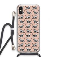 Zwarte poes: iPhone XS Transparant Hoesje met koord