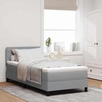 Boxspringbed met matras met matras Lichtgrijs 90 x 190 cm Stof