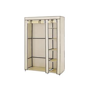 Opvouwbare stoffen kledingkast met kledingroede, beige