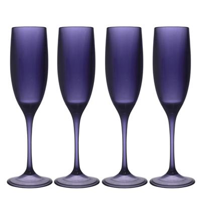 Home Deco Factory Champagneglas - 4x - 13 cl - paars - kunststof - vaatwasserbestendig