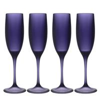 Home Deco Factory Champagneglas - 4x - 13 cl - paars - kunststof - vaatwasserbestendig