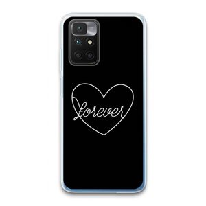 Forever heart black: Xiaomi Redmi 10 Transparant Hoesje
