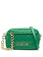 Love Moschino sac à bandoulière matelassé à plaque logo - Vert