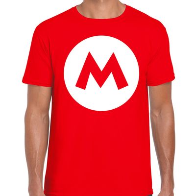 Mario loodgieter verkleed t-shirt rood voor heren
