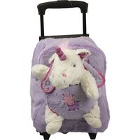 Rugzaktrolley kinderkoffer - pluche eenhoorn knuffel - kunststof/polyester - 35 x 25 x 13 cm - thumbnail