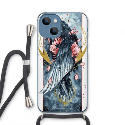 Golden Raven: iPhone 13 mini Transparant Hoesje met koord