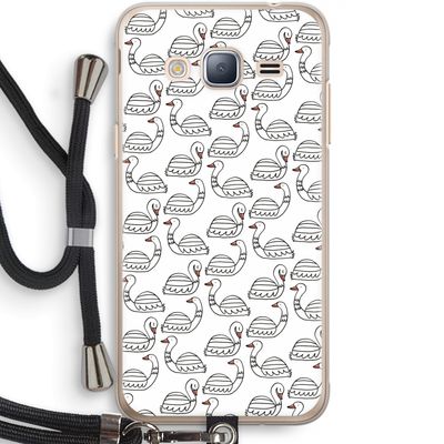 Zwanen: Samsung Galaxy J3 (2016) Transparant Hoesje met koord