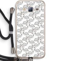Zwanen: Samsung Galaxy J3 (2016) Transparant Hoesje met koord