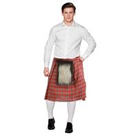 Schotse verkleed kilts - rood - met bontje voor heren - Schotse rokken - Verkleedkleding - Carnaval Schotse verkleed kilts - rood - met bontje voor heren - Schotse rokken - Verkleedkleding - Carnaval