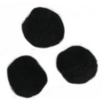 Rayher hobby knutsel pompons - 25 mm - zwart - 70x stuks - zelf dieren figuren maken