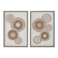 Canvas Home ESPRIT Wit Natuurlijk Boho 40 x 3 x 60 cm (2 Stuks)