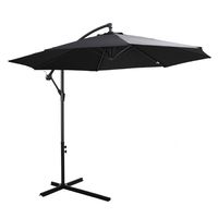 Outsunny afneembare parasol zweefparasol zwengelparasol met handkruk, zwart | Aosom Netherlands
