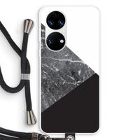 Combinatie marmer: Huawei P50 Transparant Hoesje met koord