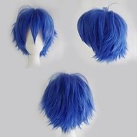 synthetische pruik gekruld asymmetrische pruik kort lichtbruin groen wit paars zwart synthetisch haar 12 inch dames anime cosplay cool zwart halloween pruik Lightinthebox