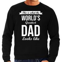 Worlds greatest dad kado trui voor vaderdag / verjaardag zwart heren 2XL  -