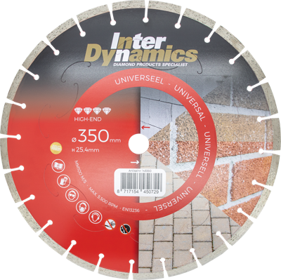 InterDynamics Universeel High-End diamantzaagblad 350mm, 25.4mm | 1 stuk - 143350