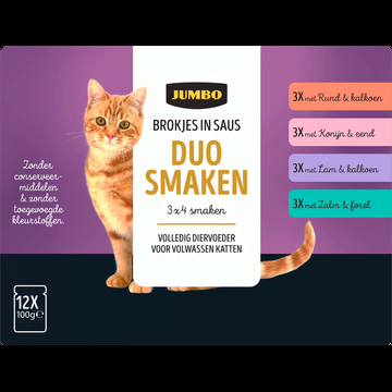 Jumbo Kattenbrokjes In Saus Variatie Senior 12 x 100 g