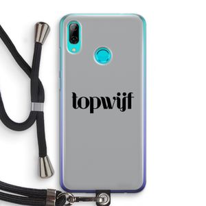 Topwijf Grijs Zwart: Huawei P Smart (2019) Transparant Hoesje met koord