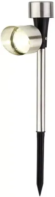 Lumineo Solar tuinsteker rvs met batterij 4,7 x 23,5 cm