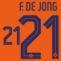 F. De Jong 21 (Officiële Nederlands Elftal Bedrukking 2024-2025) - thumbnail