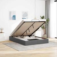 Bedframe zonder matras 140x200 cm stof donkergrijs