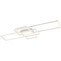 LED Plafondlamp - Plafondverlichting - Trion Urano - 60W - Aanpasbare Kleur - Afstandsbediening - Dimbaar - Rechthoek - Mat Wit - Aluminium