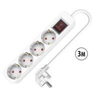4-voudige Stekkerdoos met Schakelaar TM Electron TMUAD534S Wit 3680 W (3 m)